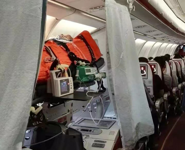 梅河口市跨国医疗包机、航空担架